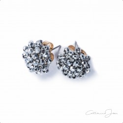 Penny Stud Beaded Crochet Earring - SILVER