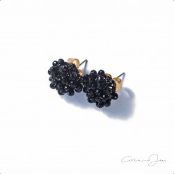 Penny Stud Beaded Crochet Earring - BLACK