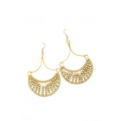 Gold Beaded Boat Earring