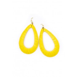Raffia Oval Yellow Earring