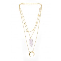 Three Strand Gold Chain Horse Shoe Necklace 