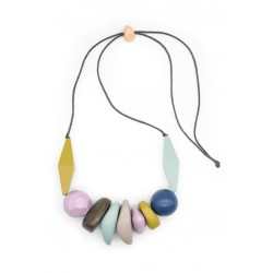 Sky Multi Timber Beaded Necklace