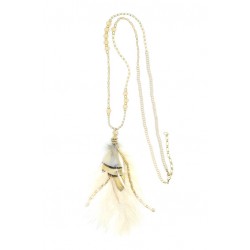 Trudie Feather Necklace Neutral