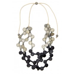  Coco Multi Strand Beaded Necklace Black/Slate