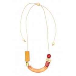 Arc Resin Timber Necklace Orange Combo