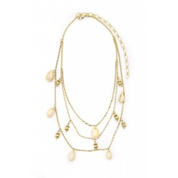 Sea Shells Three Strand Gold Shell Necklace