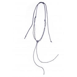 Navy Suede Beaded Bling Necklace